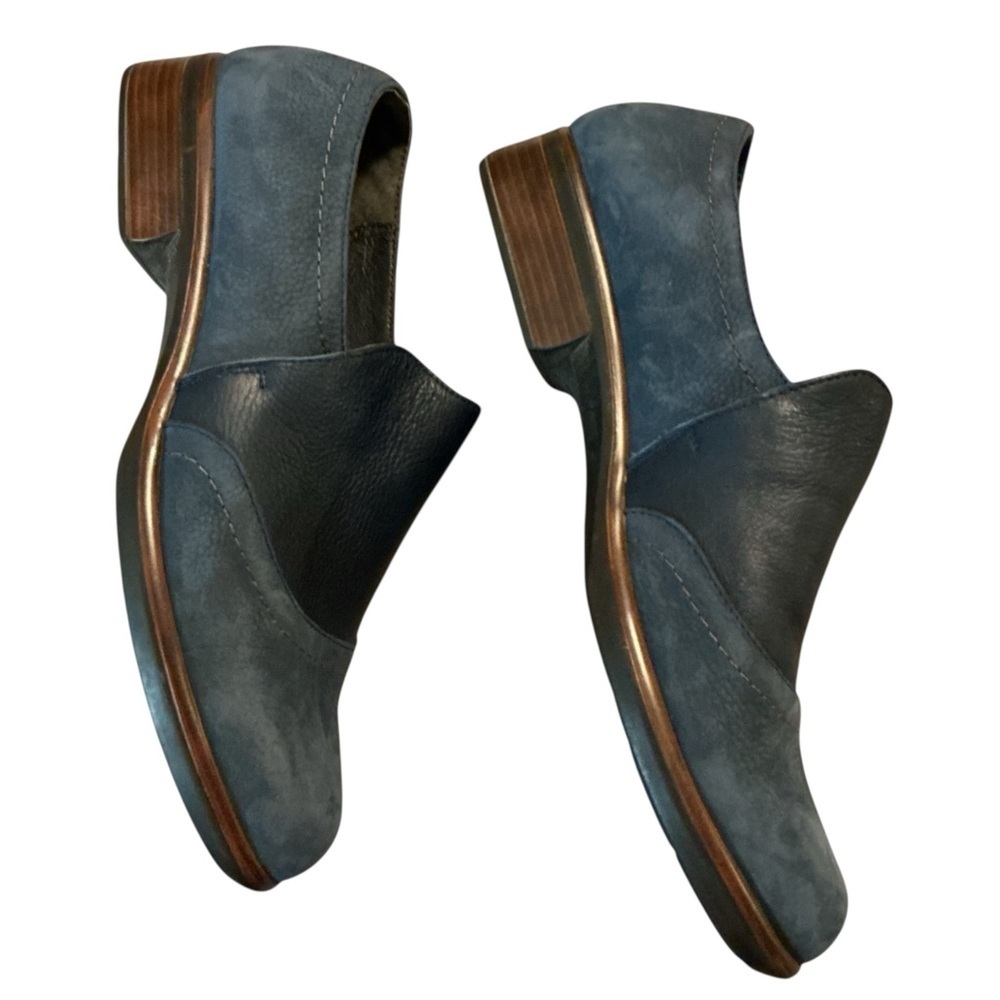 🌸NOAT ANGIN NAVY VELVET NUBUCK SOFT INK LEATHER SLIP ON